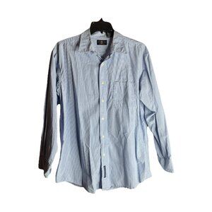 Vintage Y2K 90's American Eagle Shirt Blue Cotton Work Long Sleeve Mens L